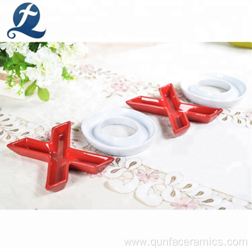 Modern Style Letter Shape Ceramic Candy Plate